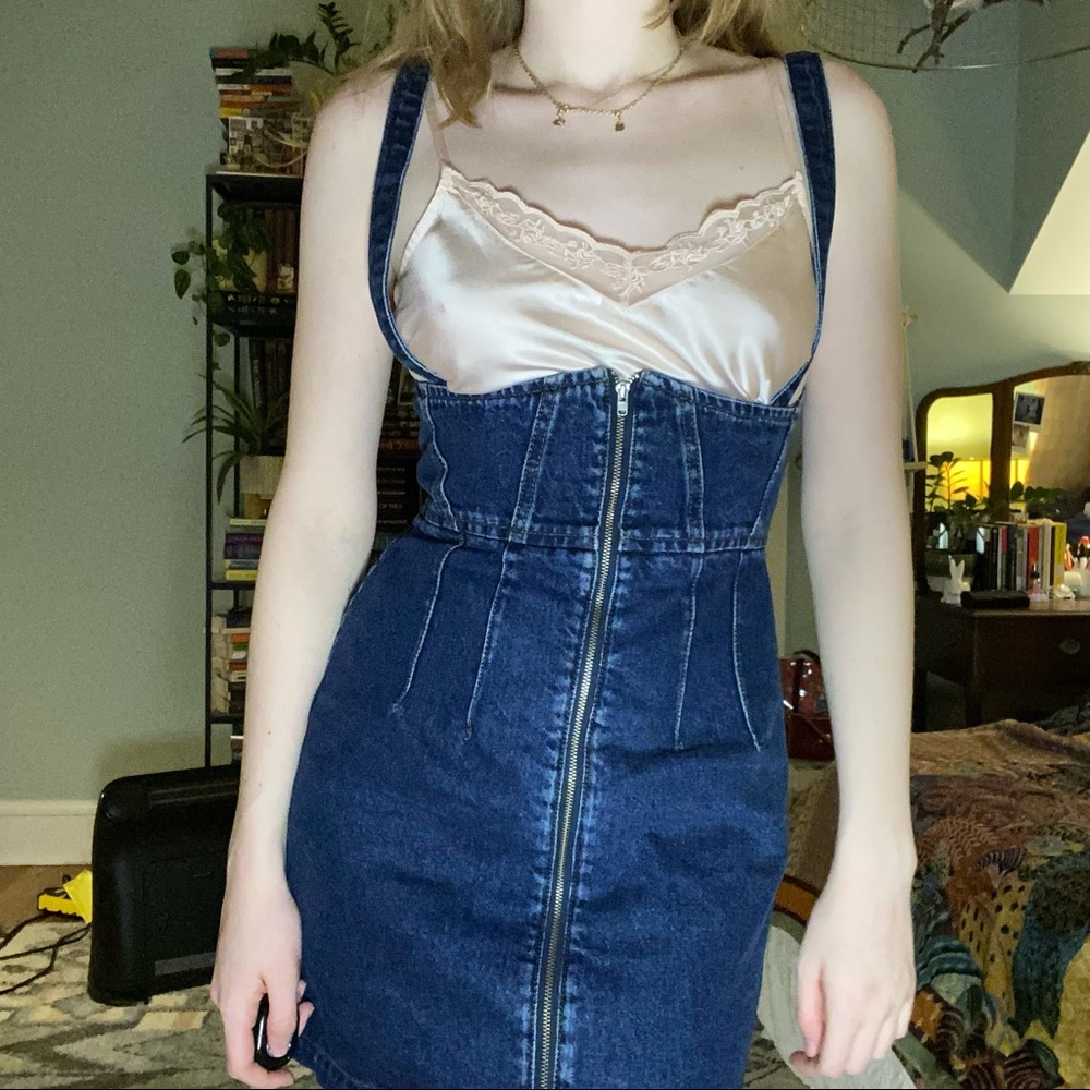 Denim, corseted dress